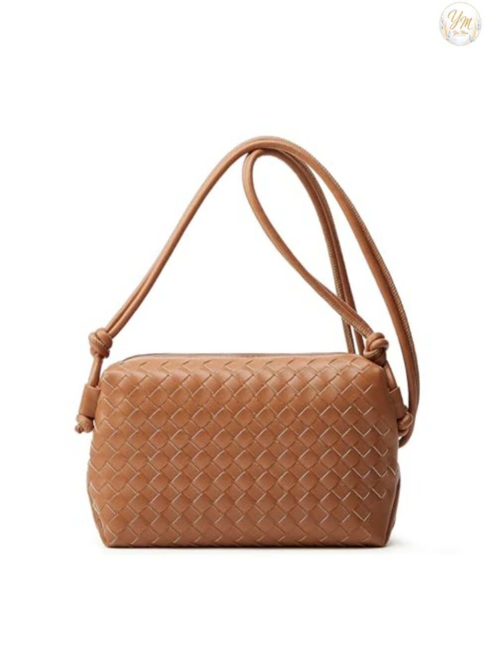 Vegan Leather Woven Crossbody Bag for Women with Adjustable Strap